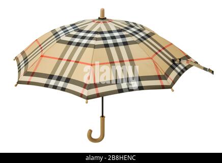 Opened umbrella isolated on white background with clipping path. Stock Photo
