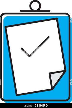 clipboard checklist vector icon concept, isolated on white background Stock Vector