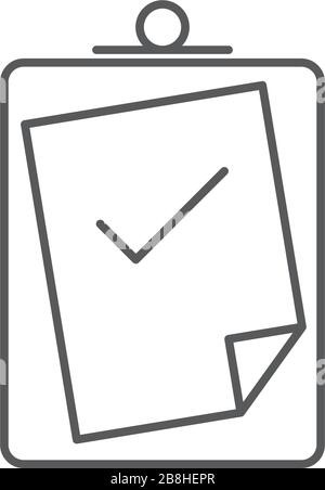 clipboard checklist vector icon concept, isolated on white background Stock Vector