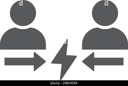 conflict differen style vector icon symbol isolated on white background Stock Vector