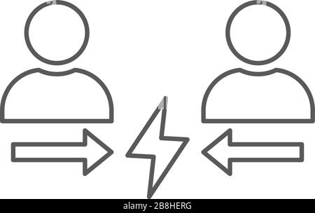 conflict differen style vector icon symbol isolated on white background Stock Vector