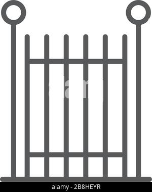 decorative gate vector icon, isolated on white background Stock Vector