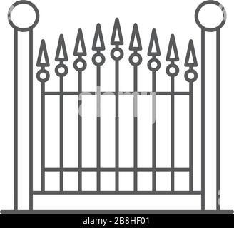 decorative gate vector icon, isolated on white background Stock Vector