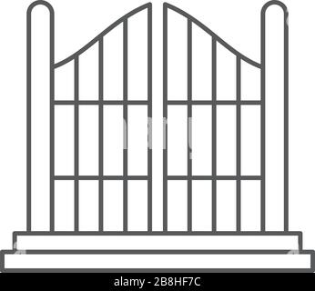 decorative gate vector icon, isolated on white background Stock Vector