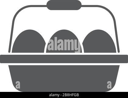 eggs in box package vector icon concept, isolated on white background Stock Vector