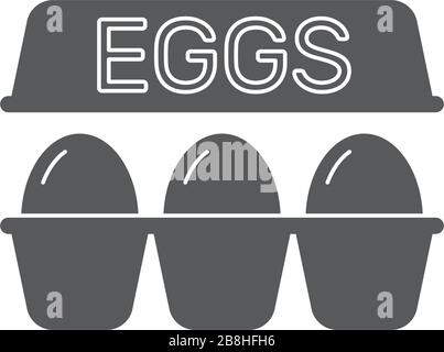 eggs in box package vector icon concept, isolated on white background Stock Vector