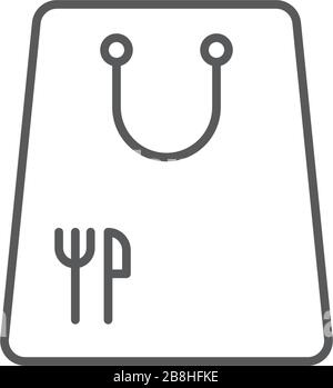 Food delivery bag vector icon concept, isolated on white background Stock Vector