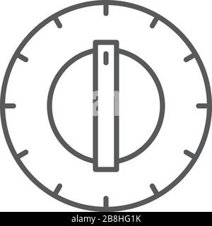 Kitchen oven knob with timer isolated on white background Stock Vector