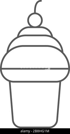 Ice cream cup vector icon concept, isolated on white background Stock Vector