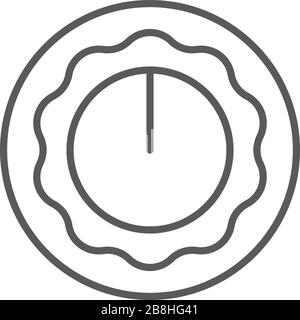 Kitchen oven knob with timer isolated on white background Stock Vector