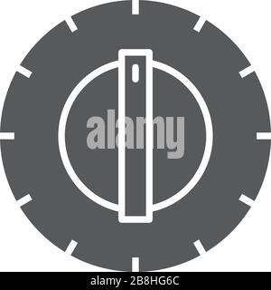 Kitchen oven knob with timer isolated on white background Stock Vector