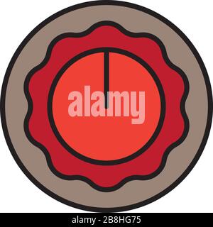 Kitchen oven knob with timer isolated on white background Stock Vector