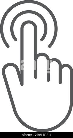 Interactive touch screen interface vector icon, isolated on white background Stock Vector