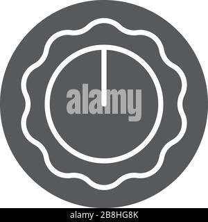 Kitchen oven knob with timer isolated on white background Stock Vector