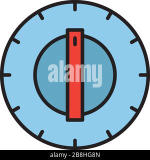 Kitchen oven knob with timer isolated on white background Stock Vector