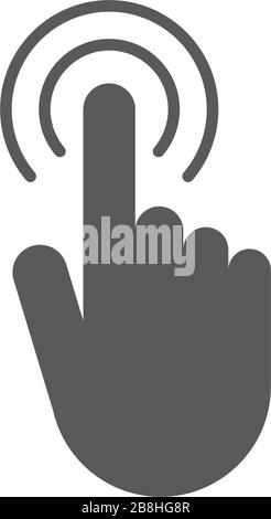 Interactive touch screen interface vector icon, isolated on white background Stock Vector