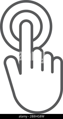 Interactive touch screen interface vector icon, isolated on white background Stock Vector