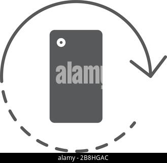 mobile camera rotate vector icon, isolated on white background Stock Vector