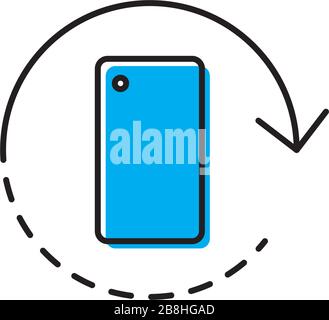 mobile camera rotate vector icon, isolated on white background Stock Vector