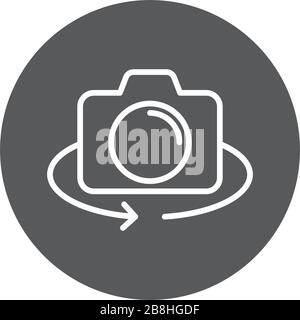 mobile camera rotate vector icon, isolated on white background Stock Vector
