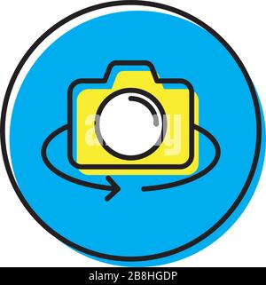 mobile camera rotate vector icon, isolated on white background Stock Vector