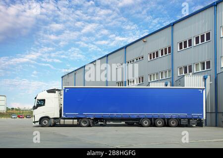 Truck in warehouse Stock Photo