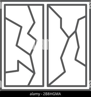 broken window vector icon concept design isolated on white background Stock Vector