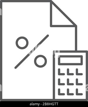 calculator and financial document concept design vector icon isolated on white background Stock Vector