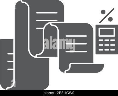 calculator and financial document concept design vector icon isolated on white background Stock Vector