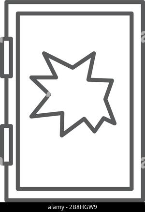 broken window vector icon concept design isolated on white background Stock Vector