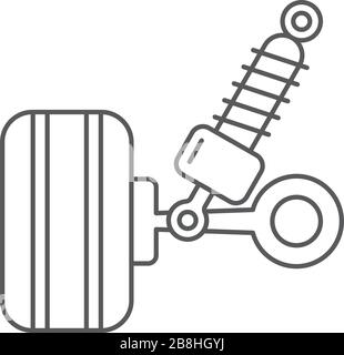 car suspension vector icon concept, design isolated on white background Stock Vector