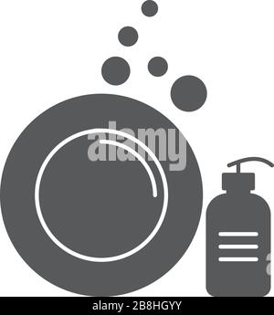 clean dishes concept design, vector icon isolated on white background Stock Vector