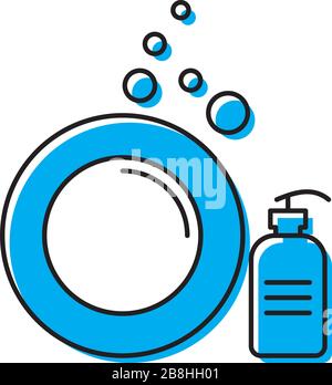 clean dishes concept design, vector icon isolated on white background Stock Vector