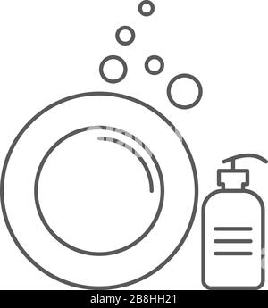 clean dishes concept design, vector icon isolated on white background Stock Vector