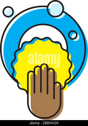 clean dishes concept design, vector icon isolated on white background Stock Vector