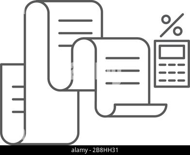 calculator and financial document concept design vector icon isolated on white background Stock Vector