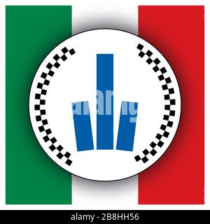 Polizia Municipale coat of arms on the Italian flag, Italy, vector illustration, local policy system Stock Vector
