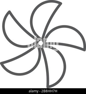 Paper Windmill Pinwheel vector icon, isolated on white background Stock Vector