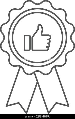 Quality certificate vector icon, isolated on white background Stock Vector