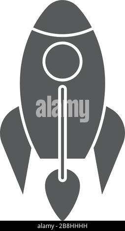 rocket vector icon concept, isolated on white background Stock Vector