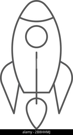 rocket vector icon concept, isolated on white background Stock Vector