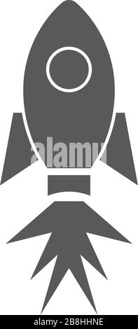 rocket vector icon concept, isolated on white background Stock Vector