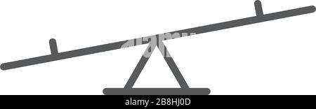 Seesaw game vector icon, isolated on white background Stock Vector