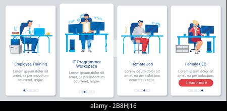 Corporate lifestyle onboarding mobile app screen vector template Stock Vector