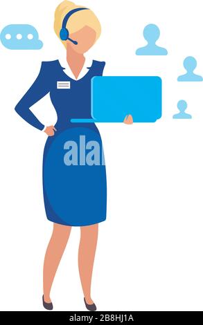 Female entrepreneur flat vector illustration Stock Vector
