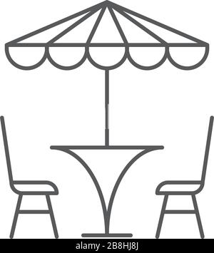 Terrace cafe vector icon concept, isolated on white background Stock Vector