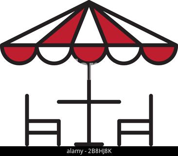Terrace cafe vector icon concept, isolated on white background Stock Vector