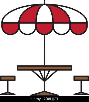 Terrace cafe vector icon concept, isolated on white background Stock Vector