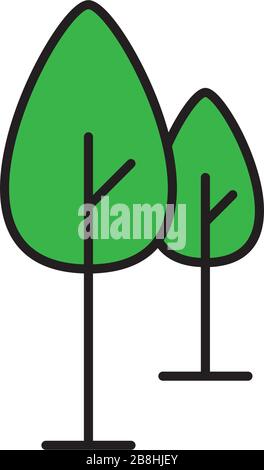 Tree vector icon concept, isolated on white background Stock Vector