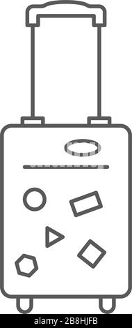 Travel suitcase vector icon concept, isolated on white background Stock Vector